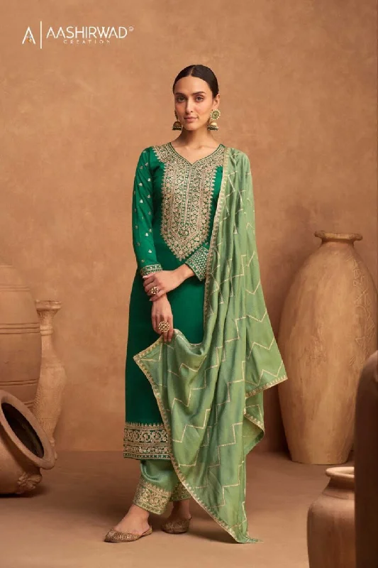 Warm and Soft Textiles Day Comfort 9482 Kesariya Premium Silk with Jari Designer Suit