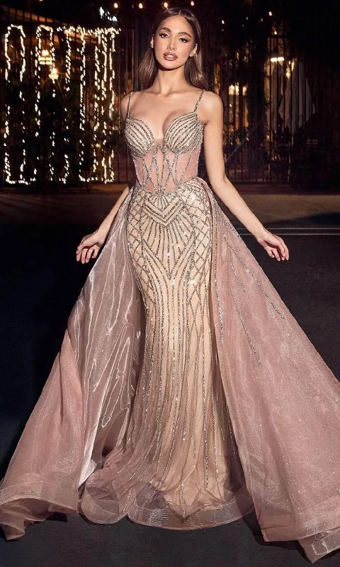 Cozy Looks Modern Comfortwear Cinderella Divine CD863 - Sheath Gown with Beaded Corset Bodice Cozy Looks Modern Comfortwear Cinderella Divine CD863 - Sheath Gown with Beaded Corset Bodice