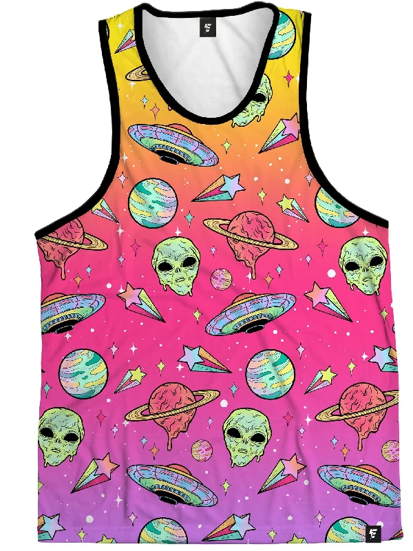 Effortless Chic Style Effortless Outfits Neon Space Drip (Rainbow) Unisex Tank Top