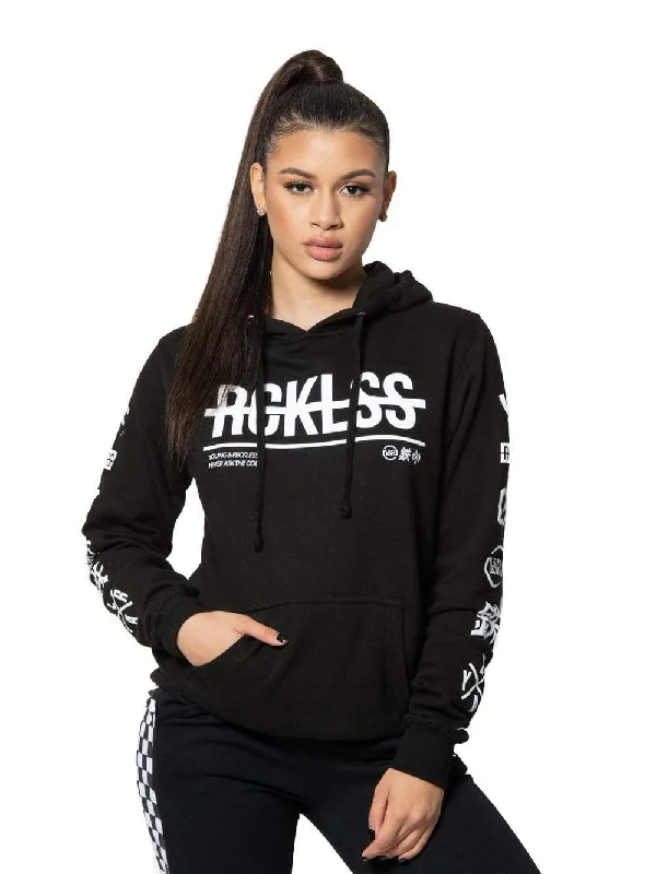Cozy Fashion Trends Casual Vibes Strike Thru Jr Hoodie - Black