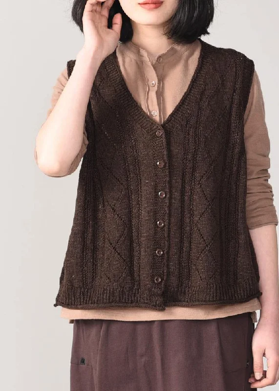 Stylish Daily Outfits Everyday Styles Winter chocolate knit coats trendy plus size sleeveless knitted coat back open Stylish Daily Outfits Everyday Styles Winter chocolate knit coats trendy plus size sleeveless knitted coat back open