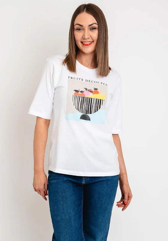 Practical Wear Pieces Modern Comfort Kaffe Mira Fruit Bowl Graphic Print T-Shirt, White Practical Wear Pieces Modern Comfort Kaffe Mira Fruit Bowl Graphic Print T-Shirt, White