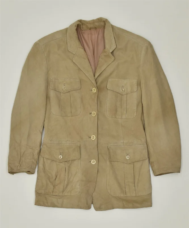 Cozy Outfits Wear Versatile Styles GARA Womens Blazer Jacket UK 14 Large Beige Vintage