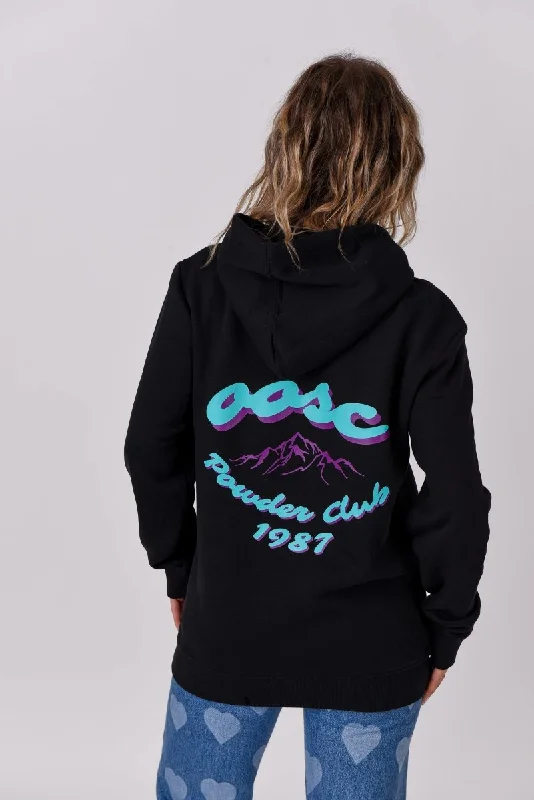 Street Comfort Clothing Versatile Comfortwear Powder Club Hoodie - Black