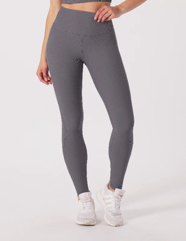 Soft Layering Wear Relaxed Fashion Directional Legging: Carbon