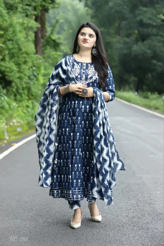 Comfort Wear Styles Street Chic Premium Cotton with Gota work Anarkali Suit