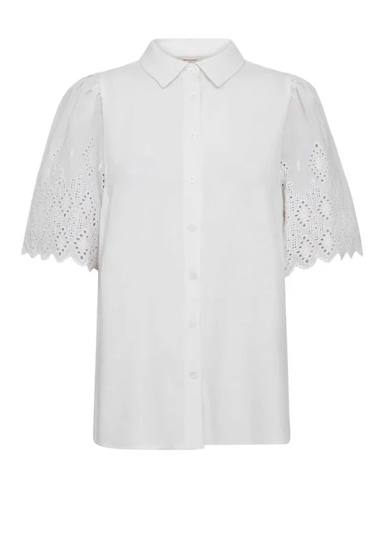 Fashion Layering Pieces Stylish Attire Freequent Lara Lace Sleeved Shirt, Brilliant White Fashion Layering Pieces Stylish Attire Freequent Lara Lace Sleeved Shirt, Brilliant White