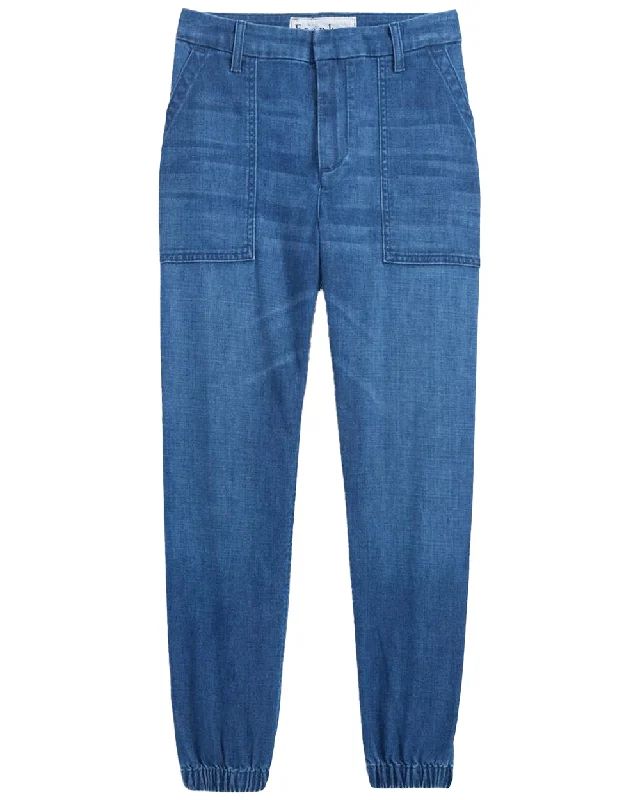 Versatile Comfort Pieces Relaxed Fit Apparel Washed Blue Utility Jogger