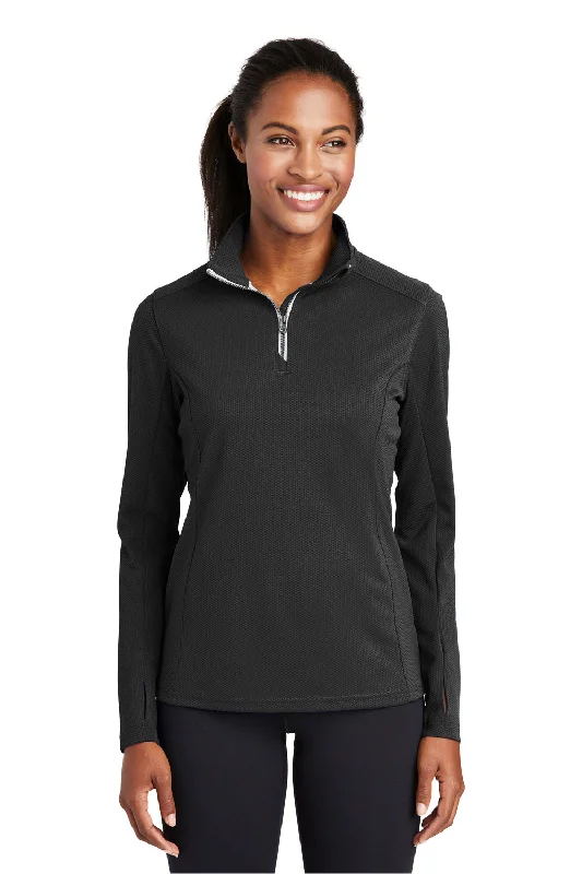 Cozy Fashion Styles Cozy Styles Sport-Tek Womens Sport-Wick Moisture Wicking 1/4 Zip Sweatshirt - Black