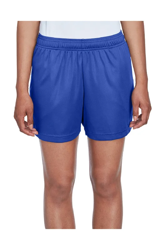 Effortless Chic Looks Stylish Outfits Team 365 Womens Zone Performance Moisture Wicking Shorts w/ Pockets - Royal Blue