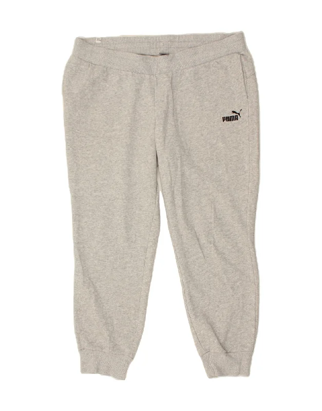 PUMA Womens Tracksuit Trousers Joggers UK 18 XL Grey Cotton