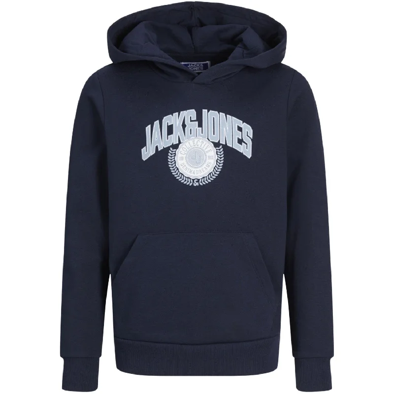Comfortable Vibes Simple Comfort Style Jack & Jones Junior Sky Captain Kam Varsity Branding Sweat Hoodie