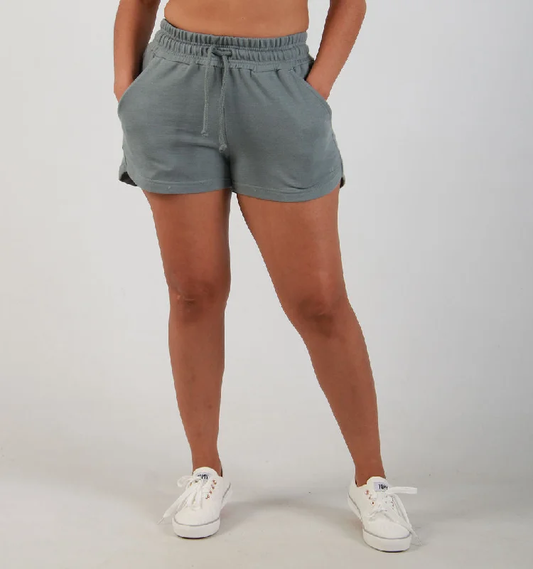 Comfortable Layered Styles Chic Wear LADIES KNIT SHORTS – SAGE