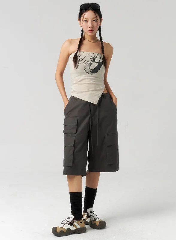 Practical Streetwear Comfy Textiles Bermuda Cargo Cotton Pants CU322