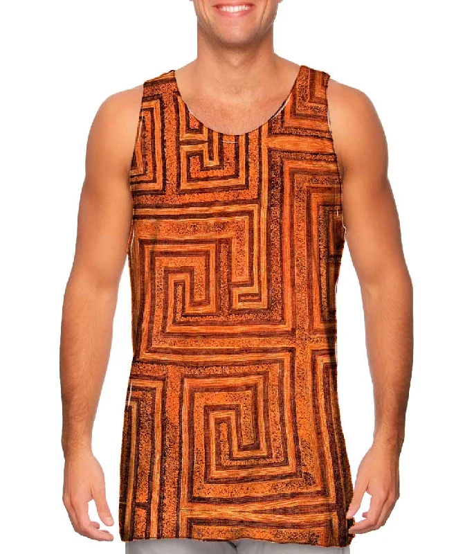 African Tribal Kuba Cloth Labyrinth