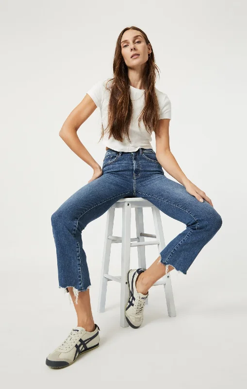 Comfortable Layered Styles Affordable Style ANIKA CROP FLARE IN MID FLEX BLUE