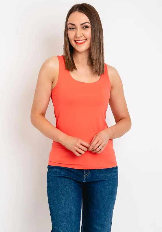 Practical Cozy Looks Elegant Comfort Freequent Sonia Tank Top, Hot Coral