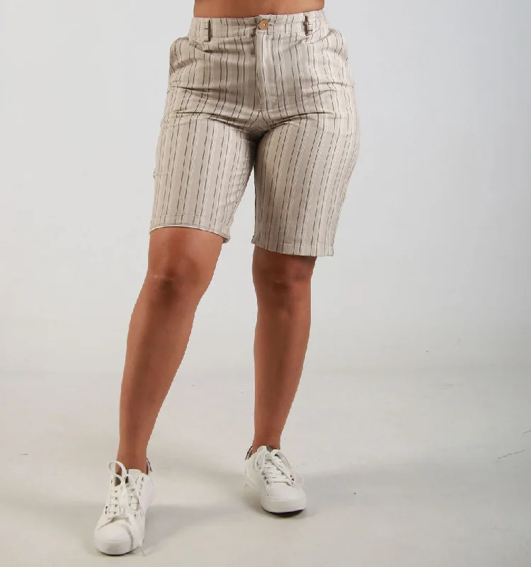 Versatile Comfort Pieces Street Chic TWILL STRIPE SHORTS – STRIPE