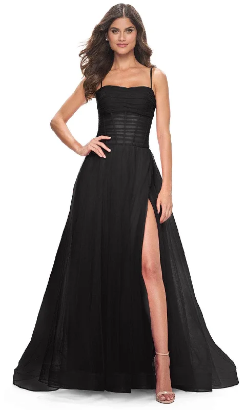 Cozy Street Looks Cozy Wearables La Femme 32017 - Ruched Illusion Prom Dress