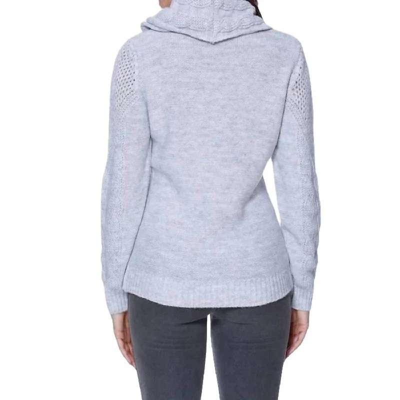 Smart Fashionwear Chic Everyday Wear French Kyss - Juliana Cable Knit Sweater Attach Scarf