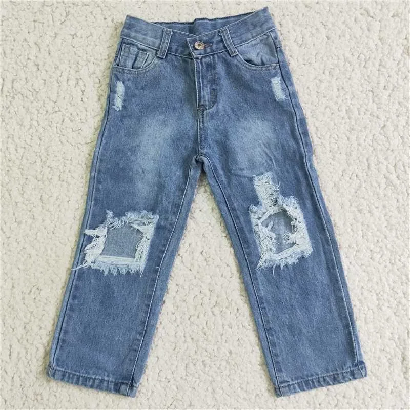 Effortless Wear Fits Casual Vibes boy fashion holes long pants with button
