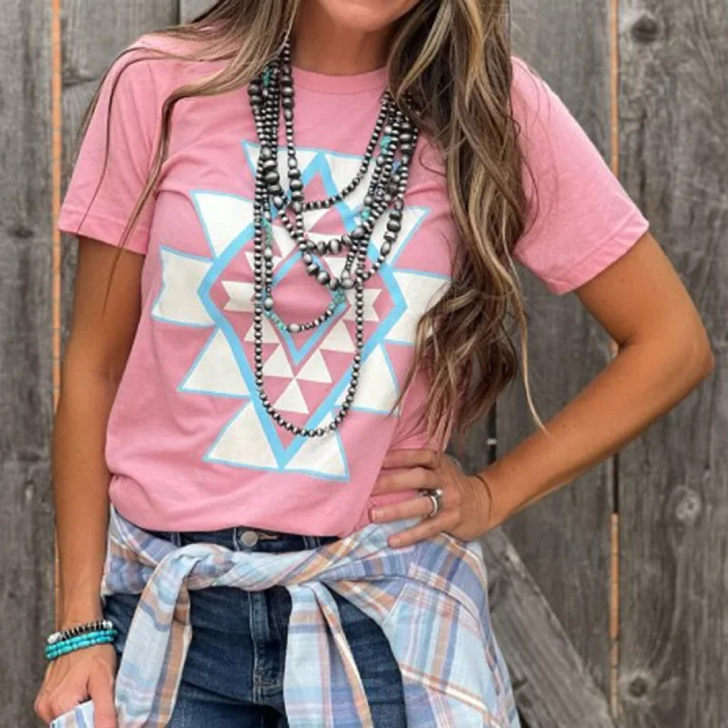 Affordable Comfort Styles Comfort-driven Style Texas True Threads Women's Ginger Aztec Tee