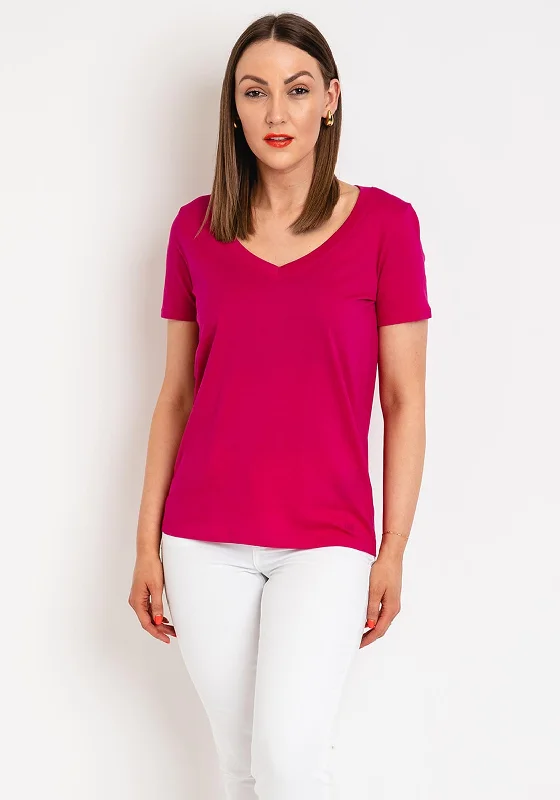 Stylish Daily Outfits Practical Fashion Oui Cari V Neck Top, Aura Red