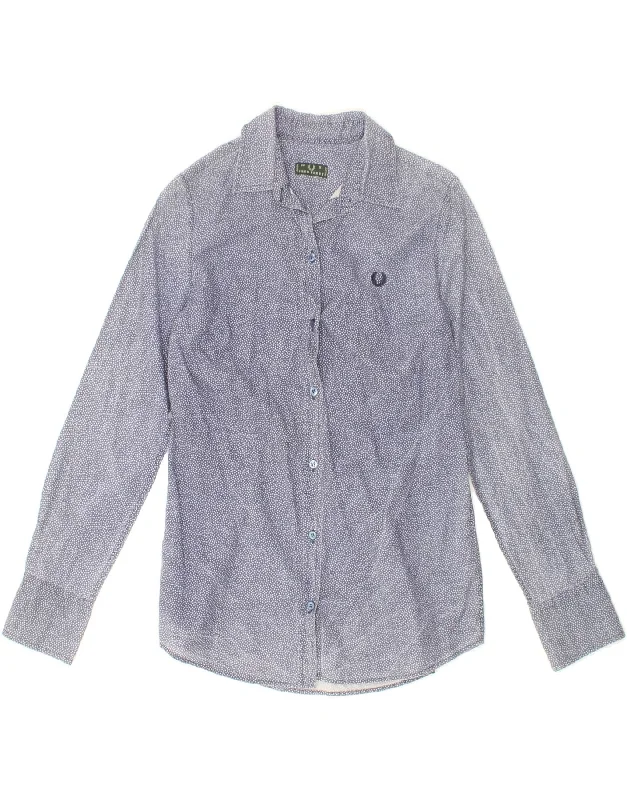 Soft Fabric Choices Affordable Outfits FRED PERRY Womens Shirt UK 10 Small Blue Polka Dot Cotton Soft Fabric Choices Affordable Outfits FRED PERRY Womens Shirt UK 10 Small Blue Polka Dot Cotton