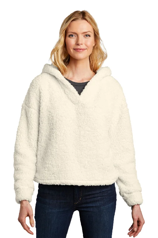Comfy Daily Outfits Effortless Style Port Authority Womens Cozy Sherpa Fleece Hooded Sweatshirt Hoodie - Marshmallow