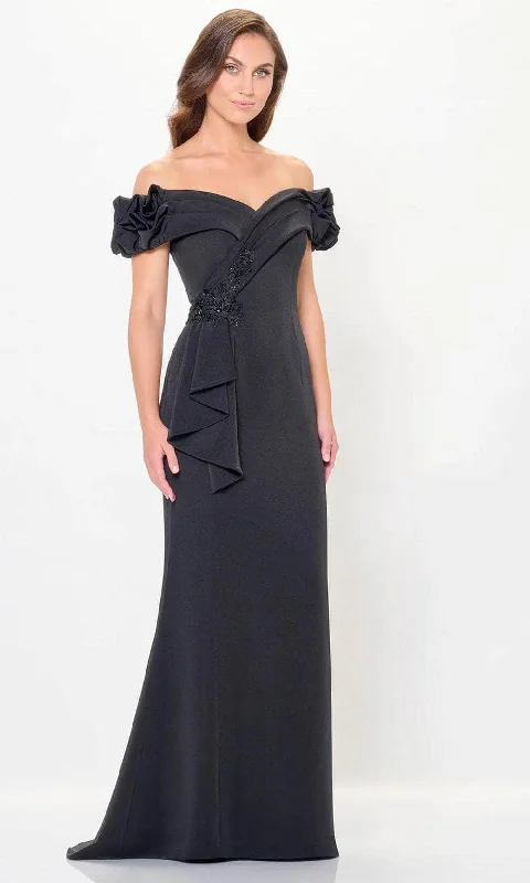 Cozy Wearable Styles Cozy Textures Montage by Mon Cheri M915 - Ruffle Off Shoulder Evening Dress