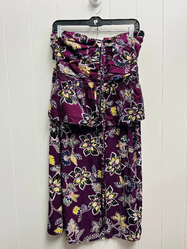 Comfy Clothing Choices Modern Comfort Skirt Midi By Loft In Purple & Yellow, Size: M Comfy Clothing Choices Modern Comfort Skirt Midi By Loft In Purple & Yellow, Size: M