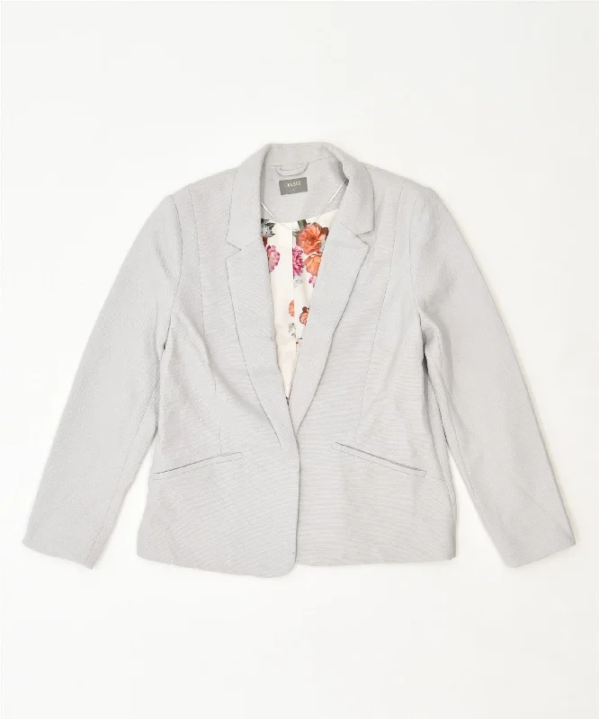 Soft Textured Wear Modern Daywear OASIS Womens Blazer Jacket UK 14 Large Grey Polyester