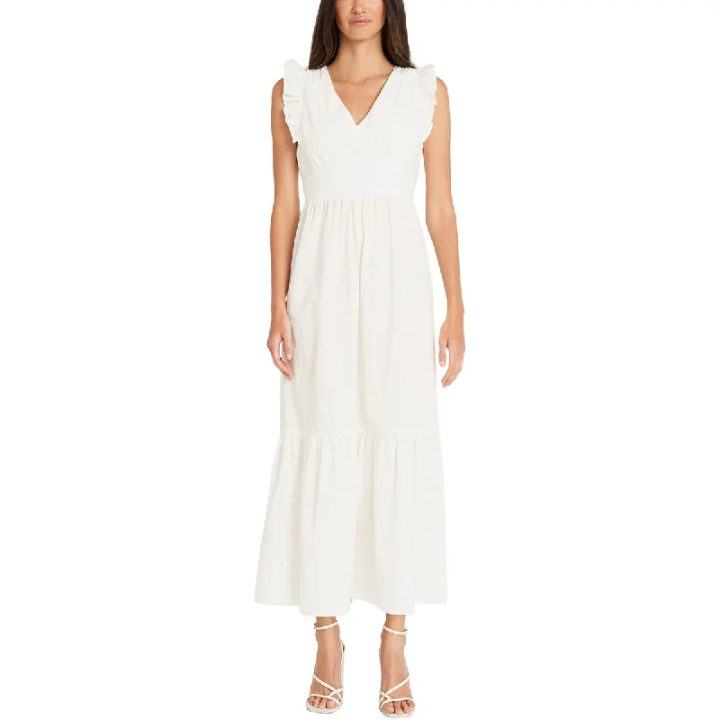 Smart Fashionwear Cozy Looks Maggy London Womens Cotton V-Neck Maxi Dress