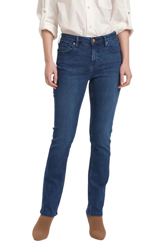 Smart Fashionwear Sleek Comfort Blaire Slim Straight Jeans In Violet Blue