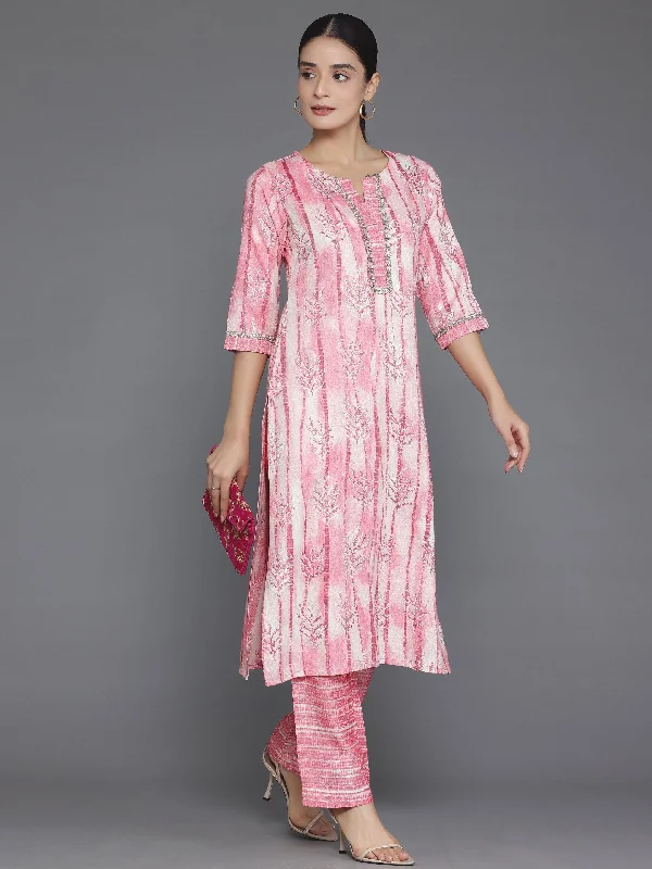 Casual Layers Affordable Layers Peach Printed Rayon Straight Kurta Set