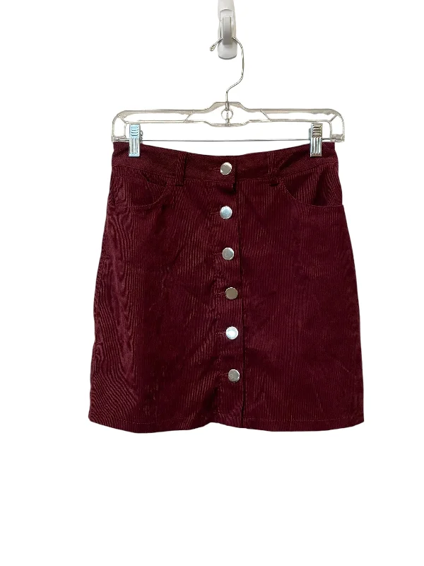 Simple Wear Easy Fashion Skirt Mini & Short By Boohoo Boutique In Red, Size: 8