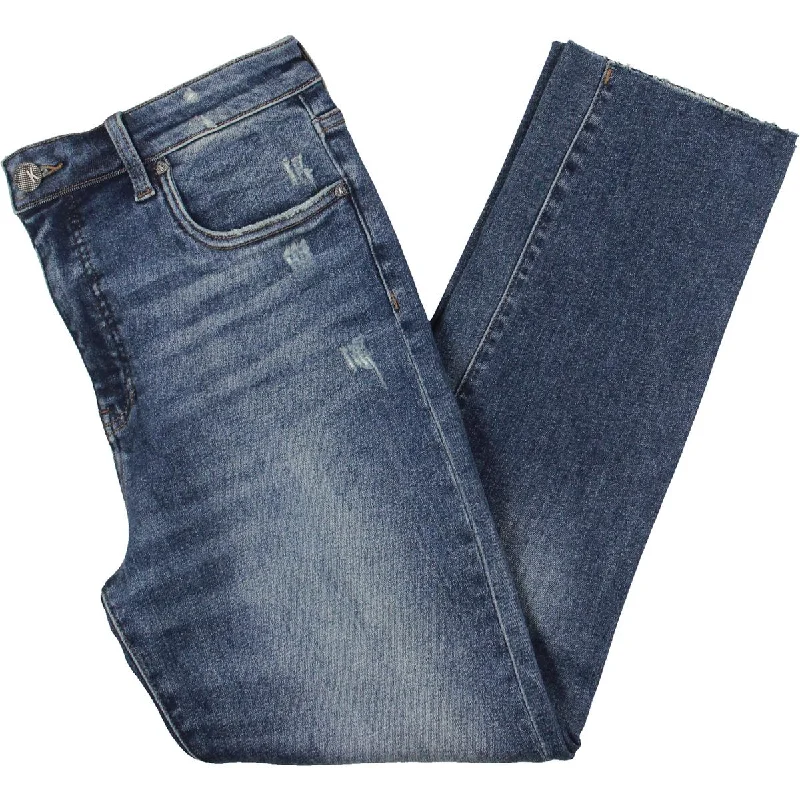 Soft Fabric Choices Casual Layers Reese Womens High Rise Straight Leg Ankle Jeans