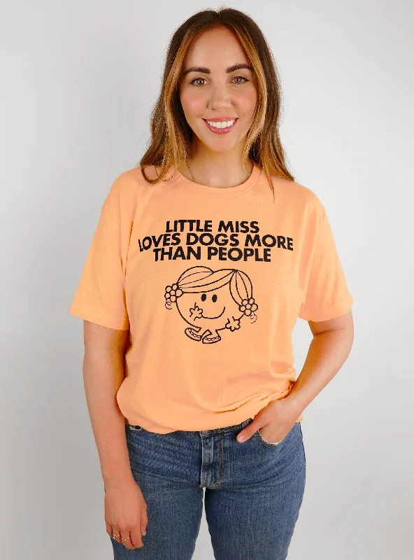 Cozy Essentials Comfortable Layering Little Miss Loves Dogs More Than People Tee