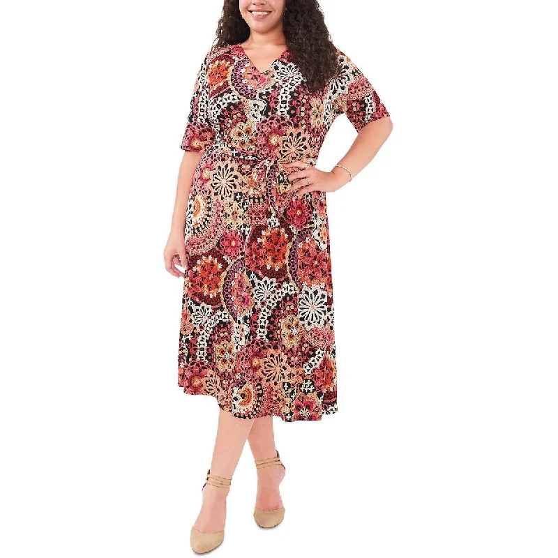 Relaxed Wardrobe Styles Simple Comfort Look MSK Womens Plus V-Neck Long Maxi Dress