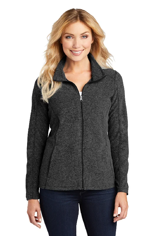 Casual Trend Pieces Day-to-day Fashion Port Authority Womens Pill Resistant Heather Microfleece Full Zip Sweatshirt - Heather Charcoal Black Casual Trend Pieces Day-to-day Fashion Port Authority Womens Pill Resistant Heather Microfleece Full Zip Sweatshirt - Heather Charcoal Black