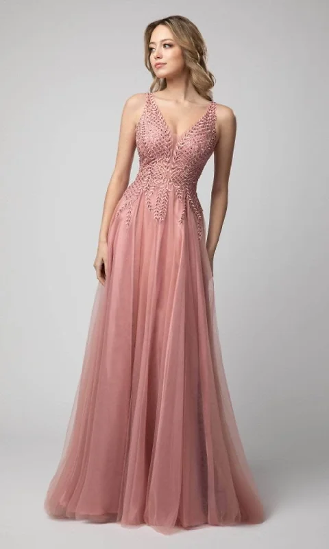 Modern Daywear Warm Layers Shail K 933 - Sleeveless Foliage Appliqued Prom Gown