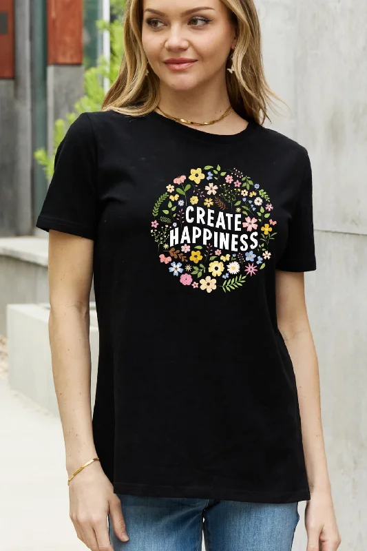 Fashionable Comfortwear Classy Comfortwear Simply Love Full Size CREATE HAPPINESS Graphic Cotton Tee Fashionable Comfortwear Classy Comfortwear Simply Love Full Size CREATE HAPPINESS Graphic Cotton Tee