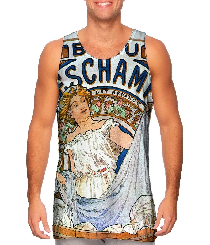 Soft and Casual Looks Fashionable Comfort Alphonse Mucha - "Bleu Deschamps" En Vente Ici (1897)