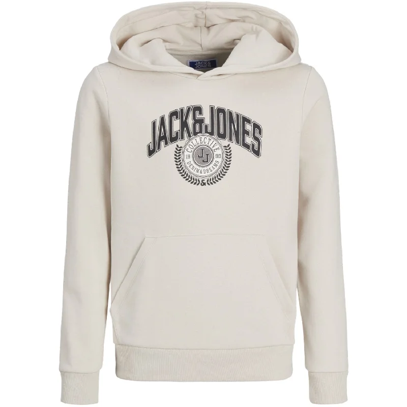 Warm Textures Practical Layers Jack & Jones Junior Moonbeam Kam Varsity Branding Sweat Hoodie
