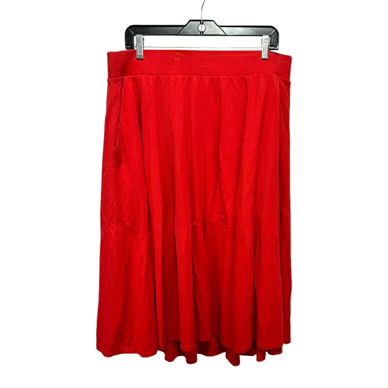 Casual Layers Soft Fashion Skirt Midi By Torrid In Red, Size: 2x
