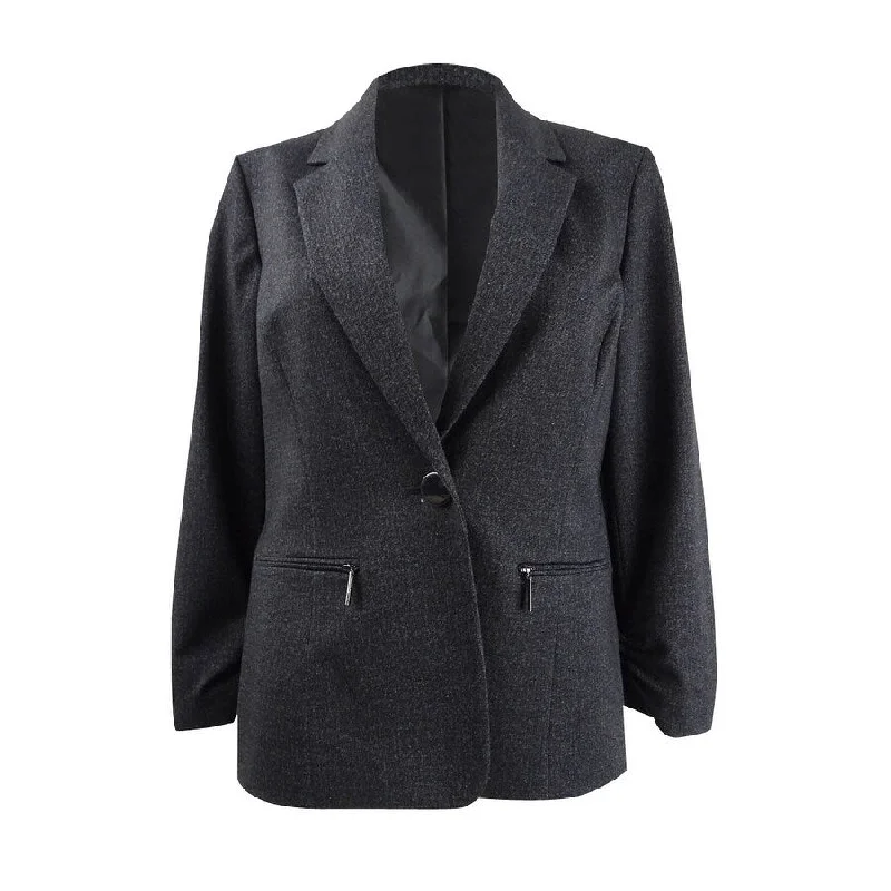 Comfy Fashion Trends Comfort Wardrobe Kasper Women's Zip-Pocket Blazer