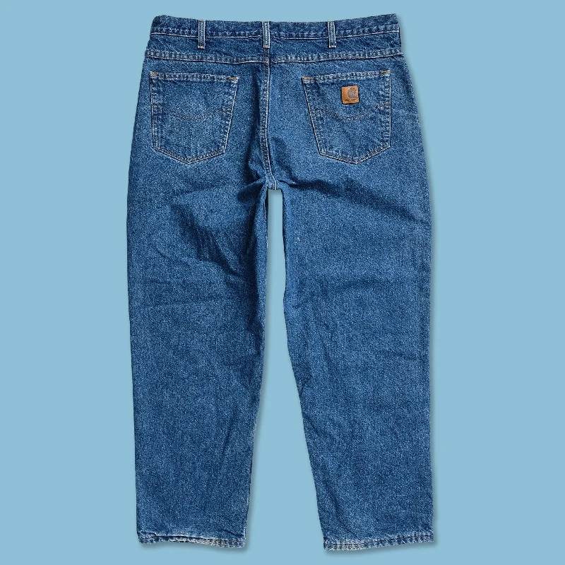 Budget-friendly Comfort Casual Wardrobe VIntage Carhartt Lined Denim Pants 40x30