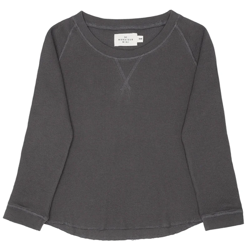 Stylish Comfort Look Modern Comfortwear Monsieur Mini Forged Iron Waffle Sweatshirt