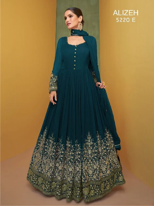 Relaxed Chic Comfy Chic Sayuri 5220 Heavy Fox Georgette Sequence work Anarkali Suit in 5 colors