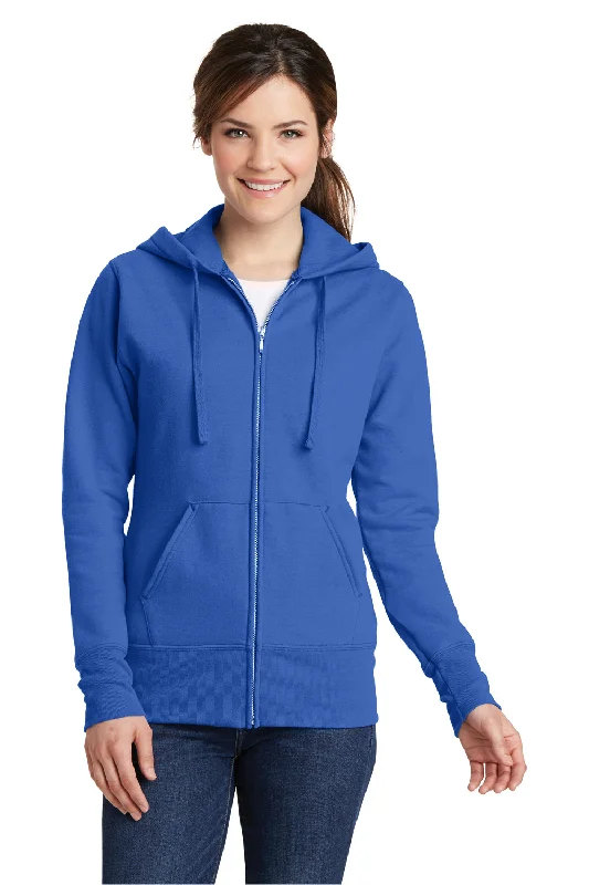 Fashionable Street Comfort Budgeted Fashion Port & Company Womens Core Pill Resistant Fleece Full Zip Hooded Sweatshirt Hoodie w/ Pockets - Royal Blue Fashionable Street Comfort Budgeted Fashion Port & Company Womens Core Pill Resistant Fleece Full Zip Hooded Sweatshirt Hoodie w/ Pockets - Royal Blue